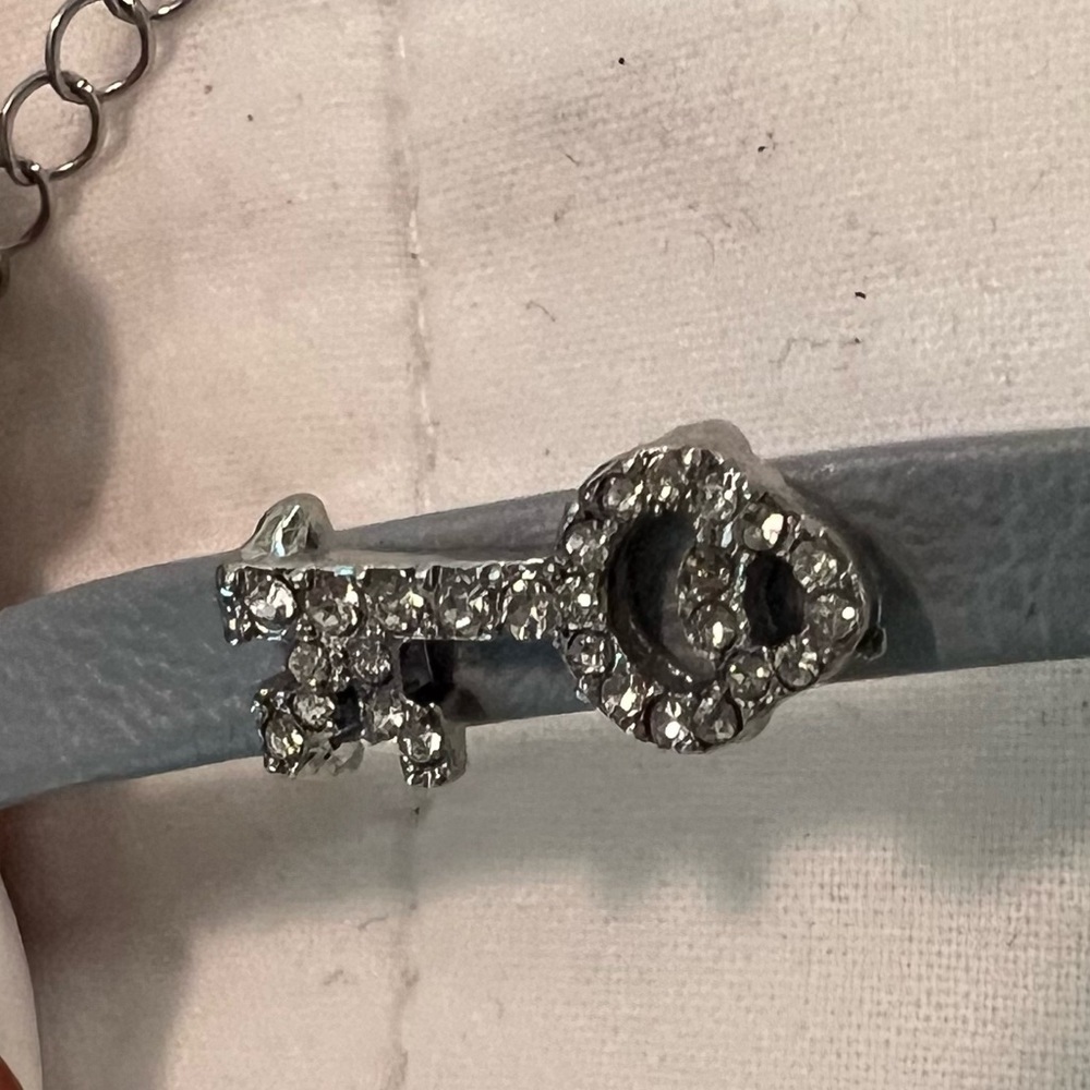 Gray Choker Rhinestone Key Necklace Express - Picture 9 of 9